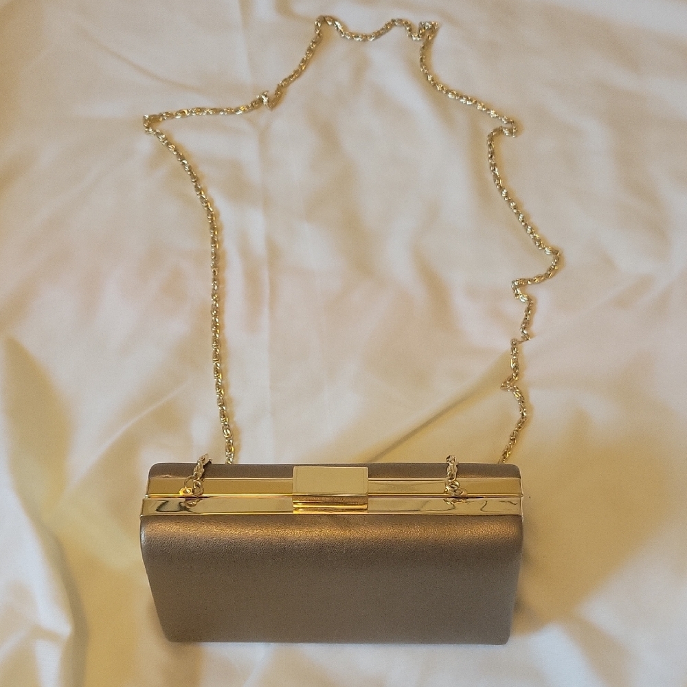 Bijoux Terner Gold Clutch with Chain